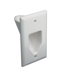 DataComm Electronics 45-0001-WH 1-Gang Recessed Cable Plate (White)